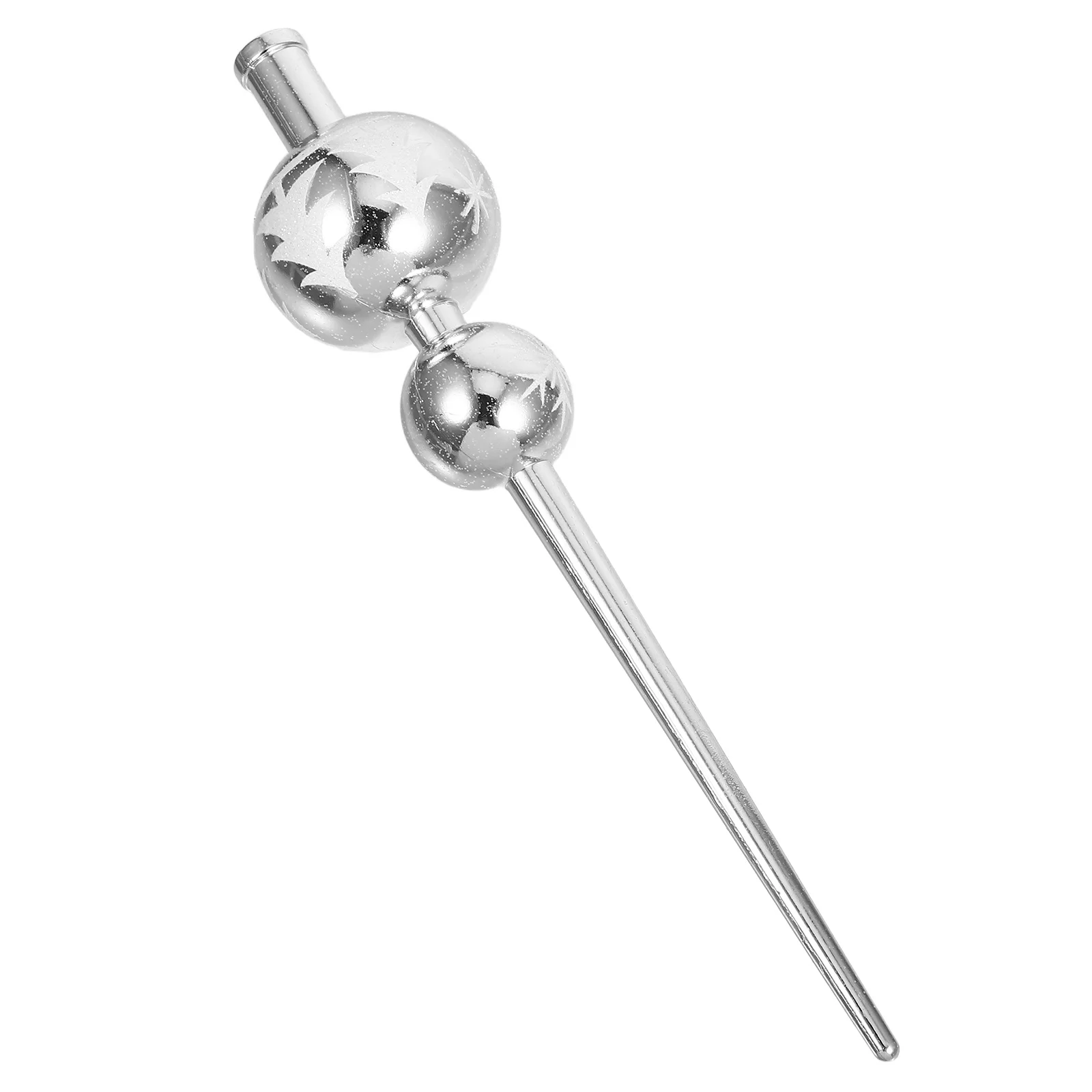 

Silver Gourd Shaped Christmas Tree Topper Plastic Spherical Treetop Ornament Holiday Home Party Decorations Farmhouse