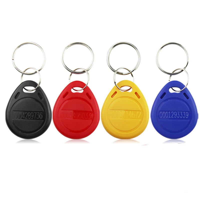 10pcs 125khz RFID Proximity Keychain TK4100 Card Tag Key Keyfob Door Entry Access Control KeyChain Token RFID Keyfob Read Only