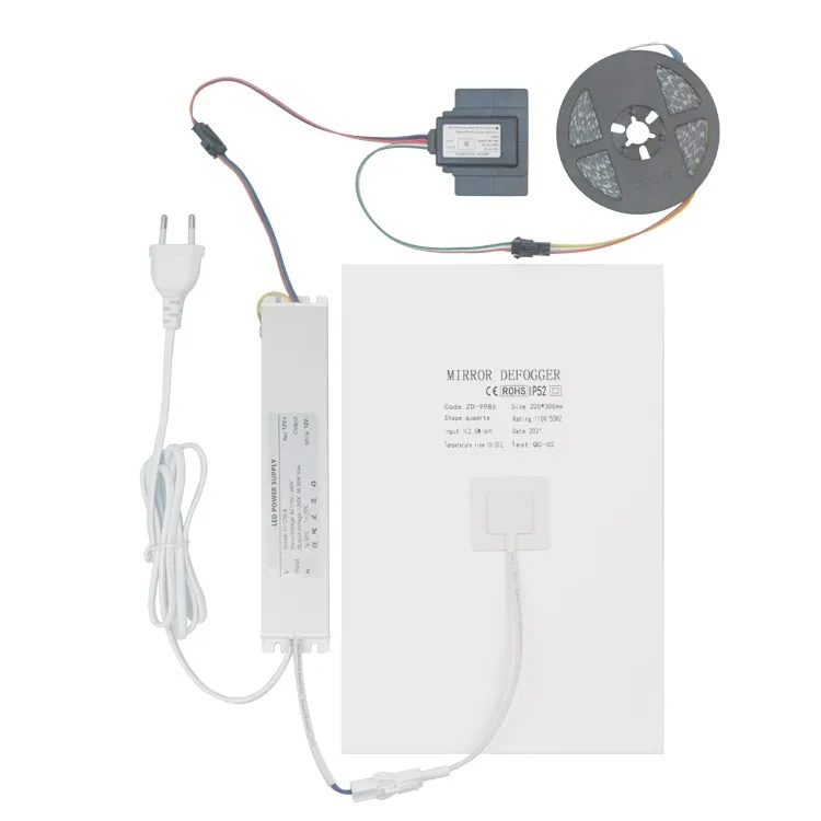 DC12V Intelligenter Spiegelschalter mit Touch-Dimmung und LED-Beleuchtung für Badezimmerspiegel mit Antibeschlagfunktion – Detail 8