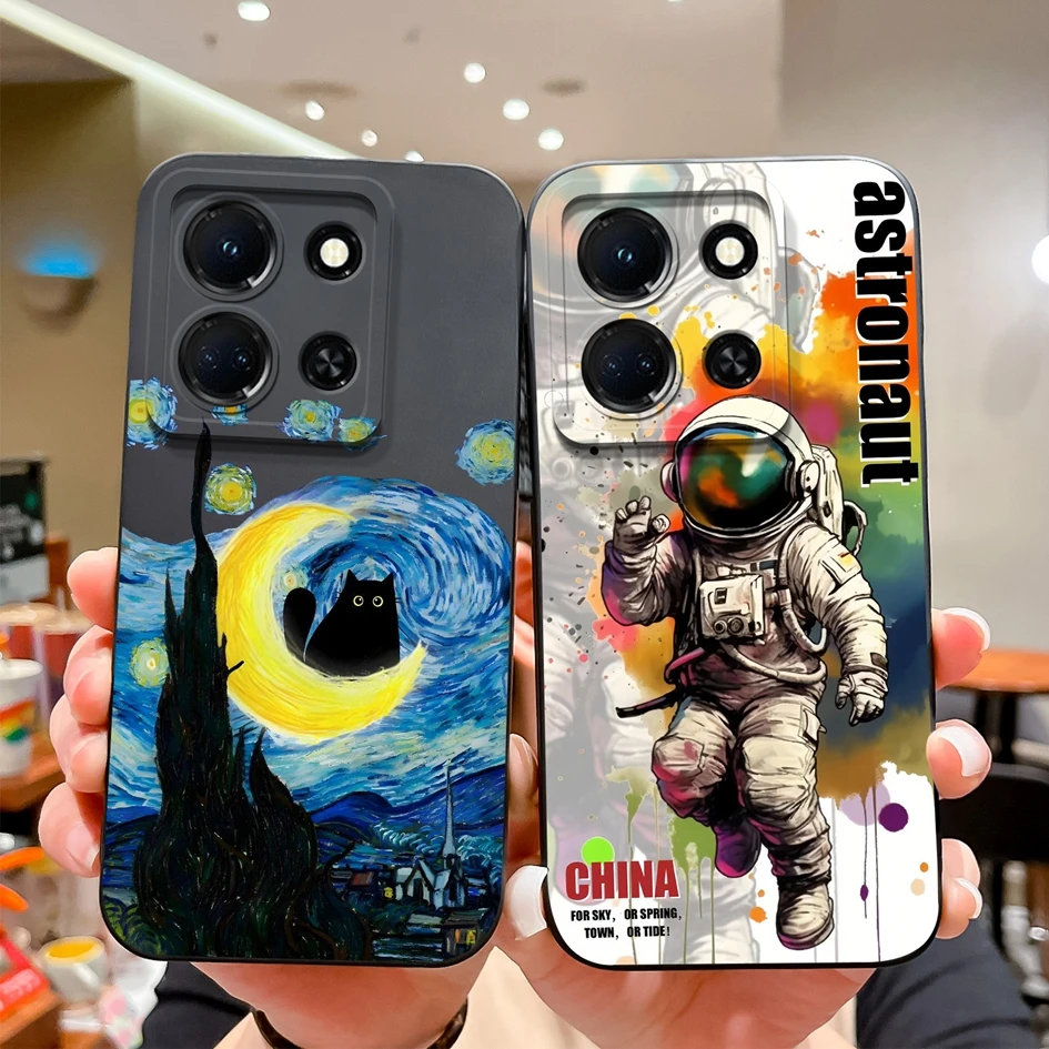 For Infinix Note 30 4G 5G 30i Cover New Case Cute Girl Boy Cartoon Pattern Soft Silicone Shell For Infinix Note 30 VIP Pro Funda