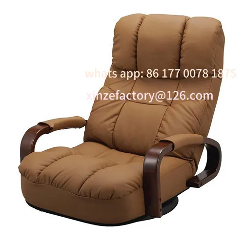 Customizable Floor Swivel Recliner Chair 360 Degree Rotation Living Room Furniture Modern Japanese Design Leather ArmChair