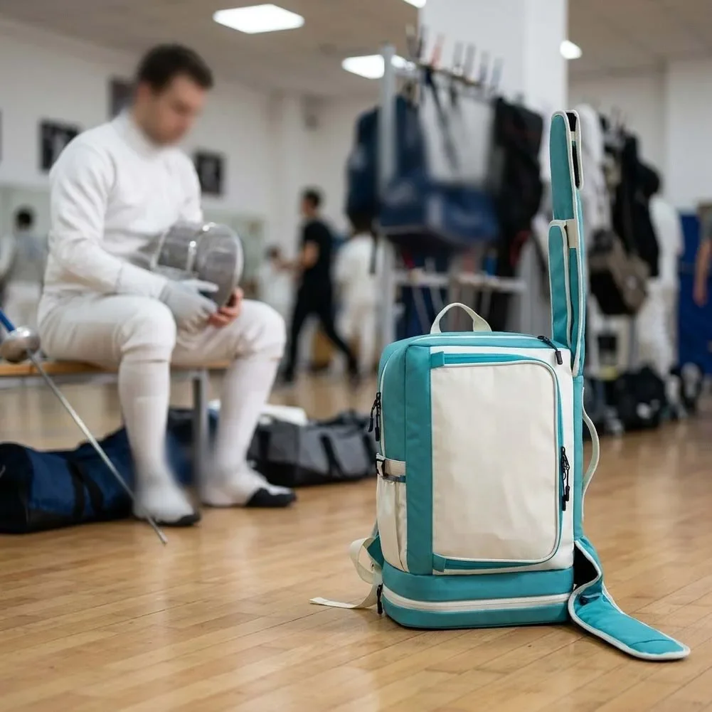 Fencing Storage Backpack In 3-color 45x30x22cm Oxford Waterproof Detachable Fencing Pouch For Training Fencing Equipment