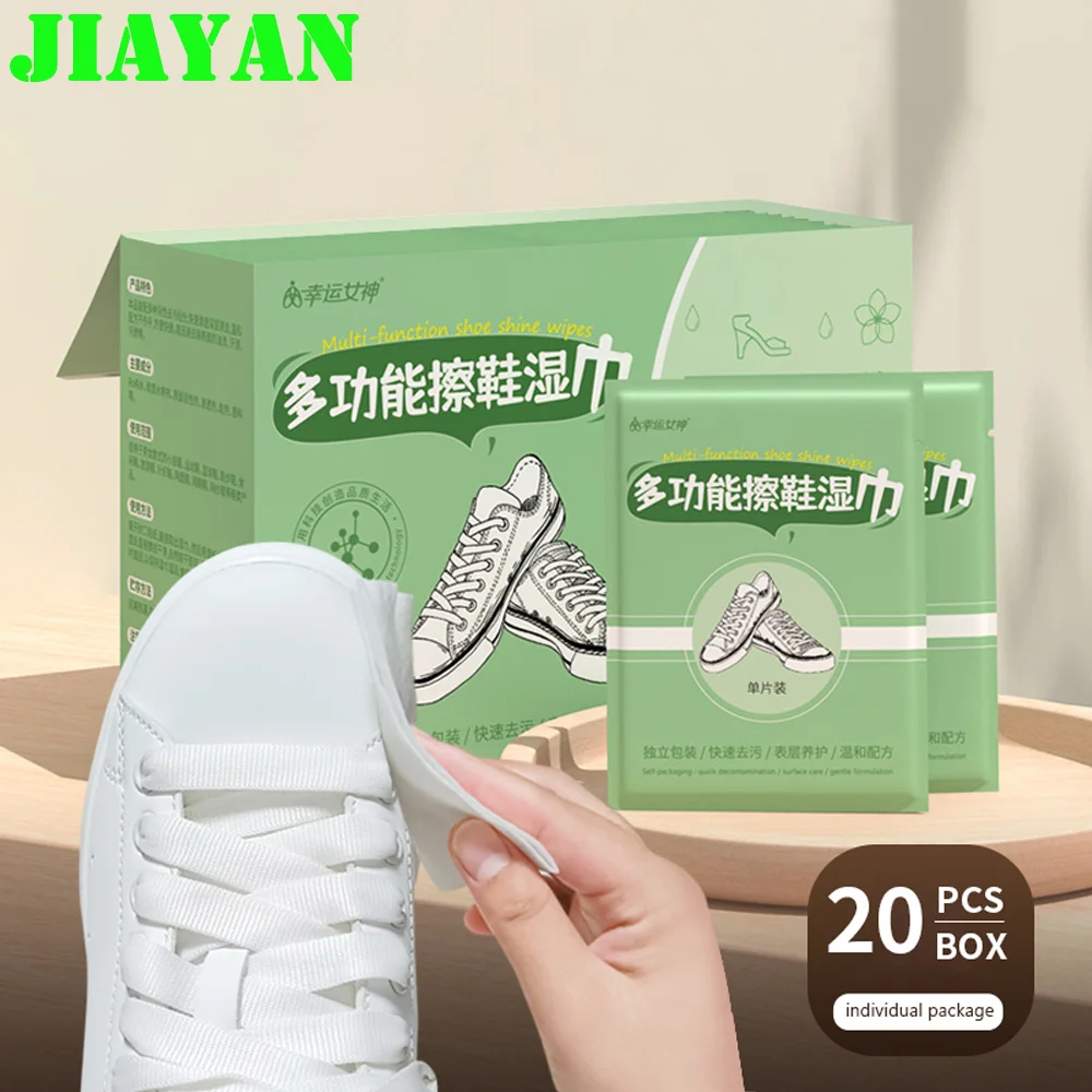 

20pcs Small White Shoe Wipes Portable Shoe Shine Wipes for Traveling Out and About