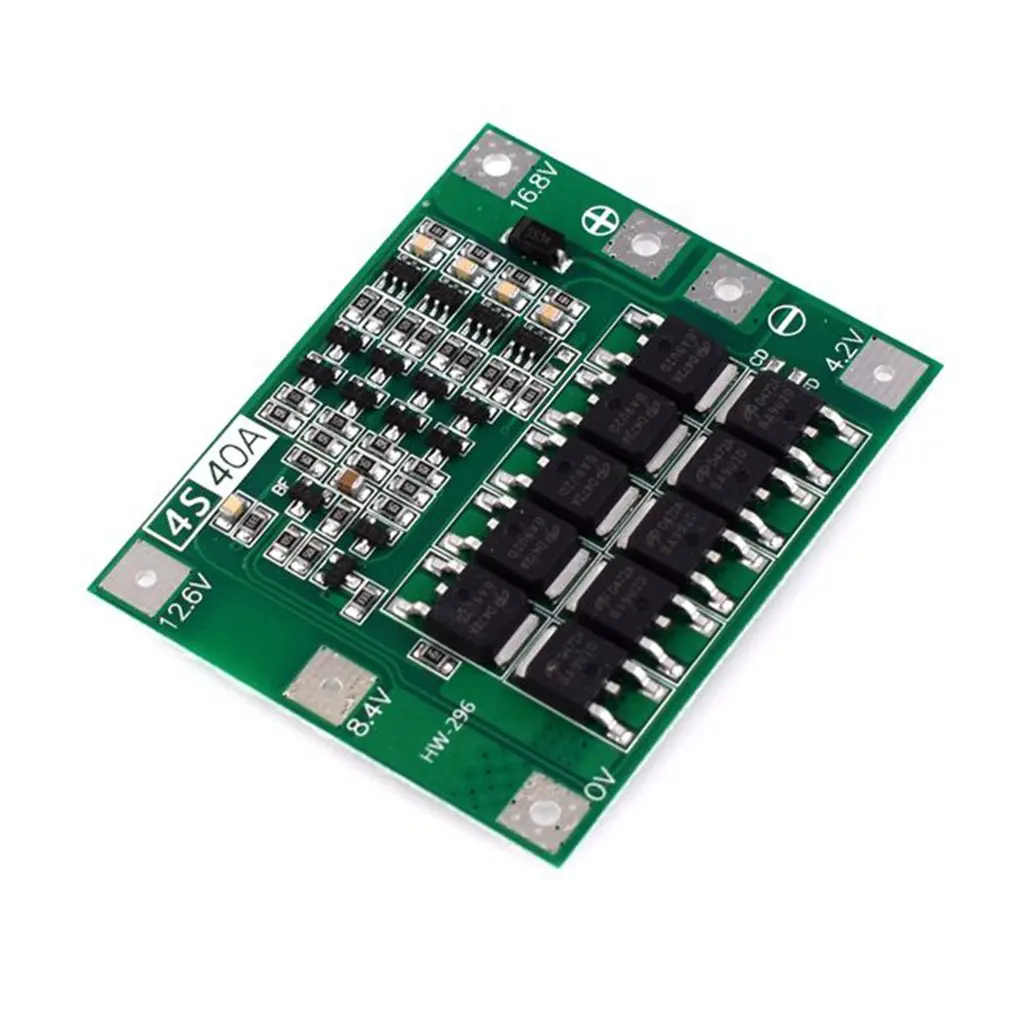 HW-296 16.8V 4S 리튬 이온 배터리 18650 충전기 PCB BMS 보호 보드 리포 모바일 모듈 밸런서 포함 드롭쉬핑