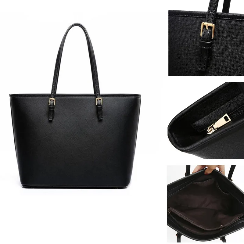 Bag  Fashion Women Leather Handbag Brief Shoulder Bags Black White Large Capacity Luxury Handbags Tote Bags Design Bolsos