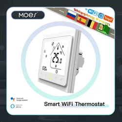 Termostato inteligente WiFi, controlador de temperatura para agua/calefacción eléctrica por suelo, caldera de agua/Gas, funciona con Alexa y Google Home