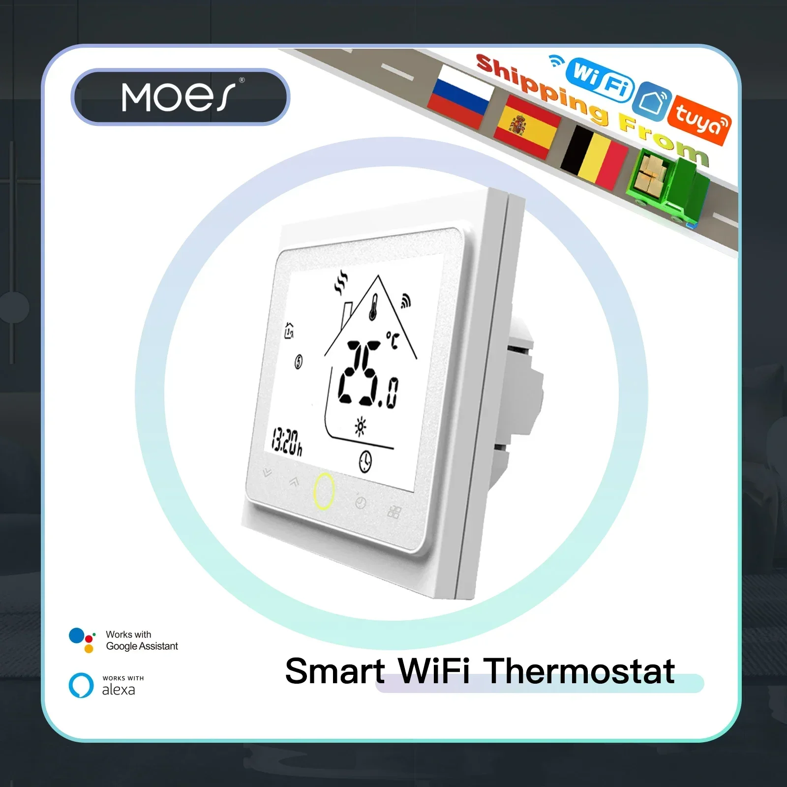 WiFi Smart Thermostat Temperature Controller for Water/Electric floor Heating Water/Gas Boiler Works with Alexa Google Home