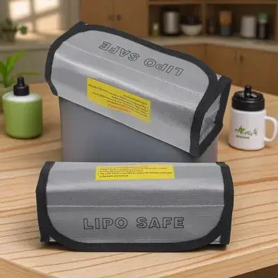 

2pcs Fireproof Lipo Bags Heat-Resistant Lithium Storage Bags Aircraft Safety Pouch For Aircraft Explosion-Proof Safety