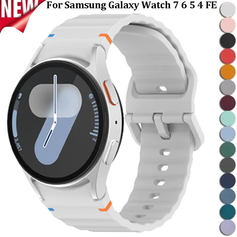 

Официальный силиконовый ремешок 1:1 для Samsung Galaxy Watch 7/FE/6/5/4 44 мм 40 мм 5 Pro Браслет Galaxy Watch 6 Classic 47 мм 43 мм Correa