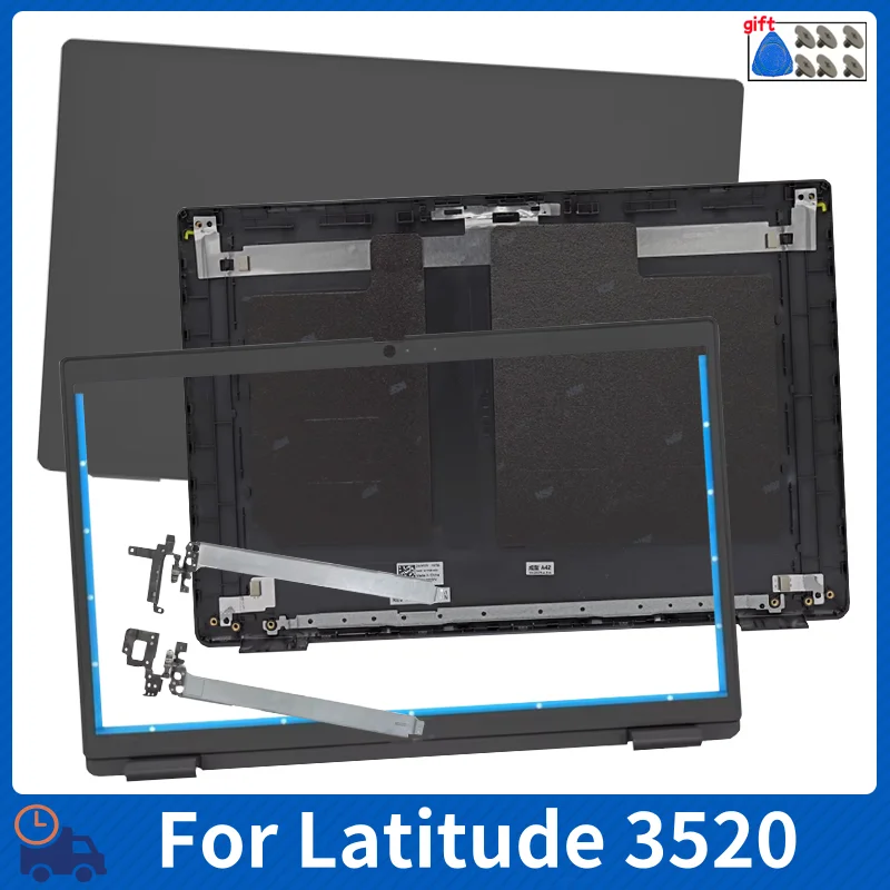 New For Latitude 3520 L3520 E3520 Laptop LCD Back Cover/Front Bezel/Hinges Computer Replacement Parts Black Rear Lid Top Casing