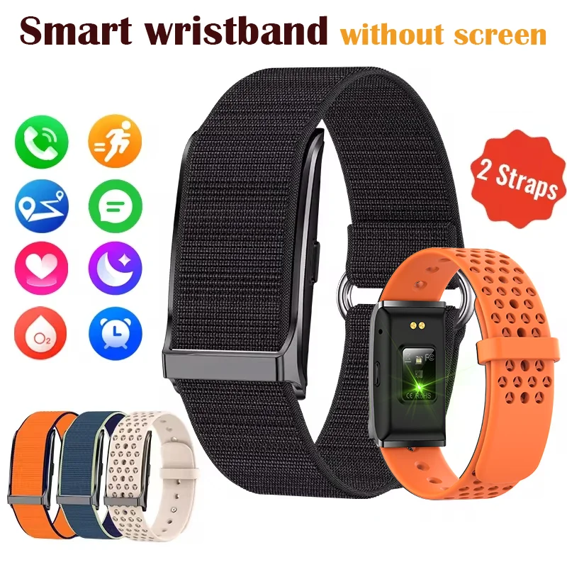 

2025 Новый умный браслет без экрана, пульсометр, кровяное давление, монитор сна, шагомер, спортивный фитнес-трекер, мужские и женские умные часы