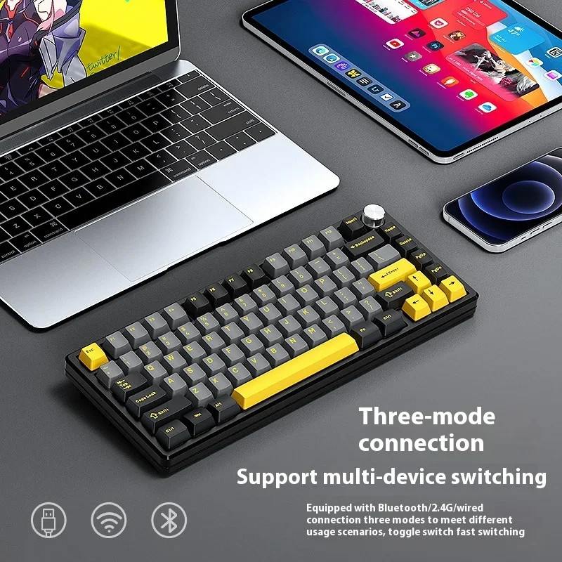 

R83 Aluminum Cnc The Third Mock Examination Mechanical Keyboard E-sports Game Wireless Bluetooth Customized Keyboard Gaskegt