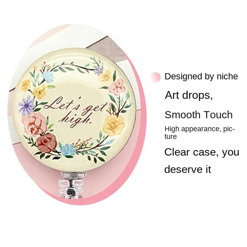 Stretchable Badge Clip Fall-proof High Resilience Nurse Badge Holder Multicolor Cartoon Name Card Holder Office Supplies