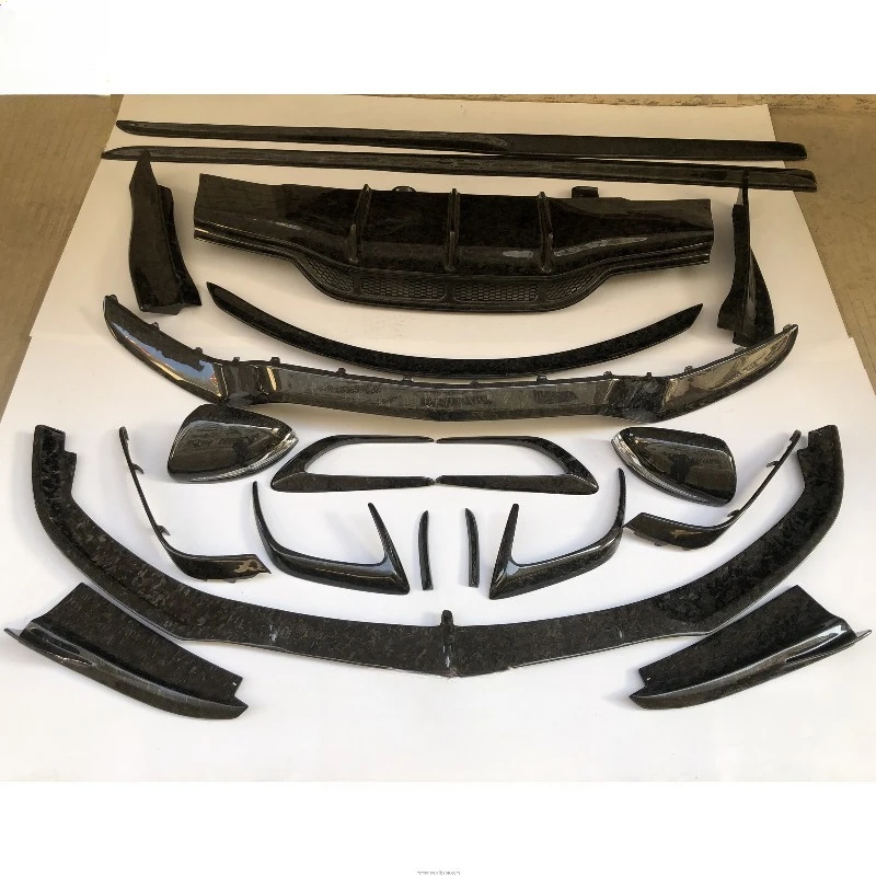 

W205 C63 Forged Carbon Fiber Body Kit Bumper Front Lip Side Skirt Diffuser Vents