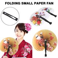 Foldable Paper Fan Retro Windmill Small Round Paper Hand Color Style Party Random Gift Chinese 1pc Printed Fan Fan Decor T5I8