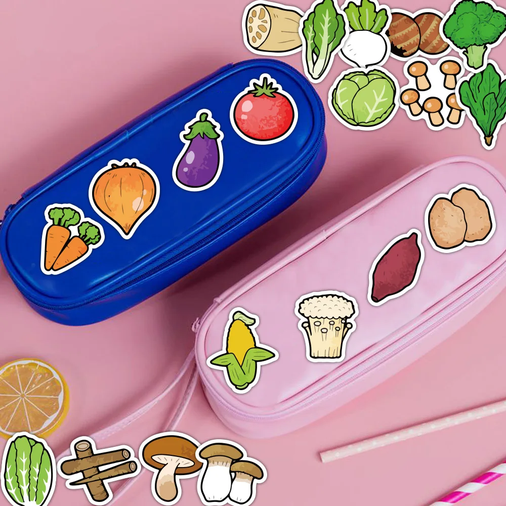 Cute Vegetable Sticker Cartoon Fruit Water Cup Ledger Material Suitcase PVC Creative Ledger Sticker