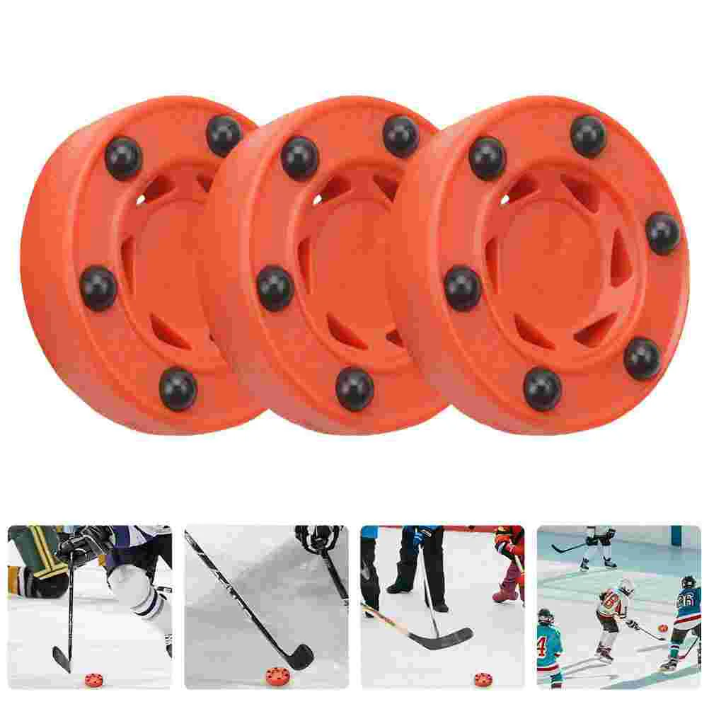 3 Pcs Puck Street Hockey Balls Training Roller Game Indoor Inline Practicing Pvc Child Professional