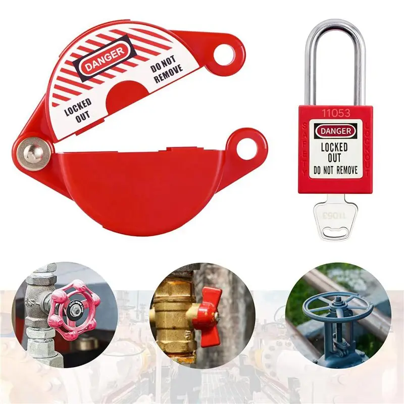 ABKL-2 Sets Gate Valve Lockout And Safety Padlocks, Valve Lockout Device For 1 To 2-1/2 Inch Diameter Valve Handles