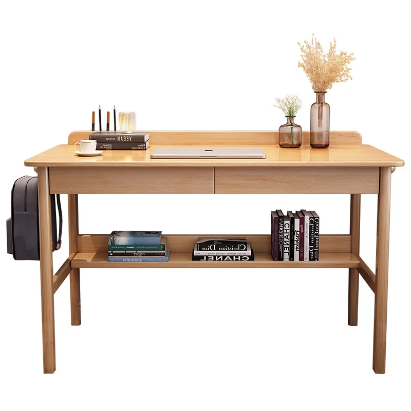 Computer Desk Solid Wood Modern Simple for Home Office for Study Room Space Saving, Office Desk