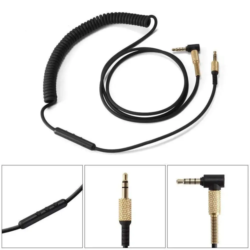 Cables trenzados duraderos Control de volumen micrófono extensión Cable de auriculares Cable de Audio Cable de auriculares para Marshall