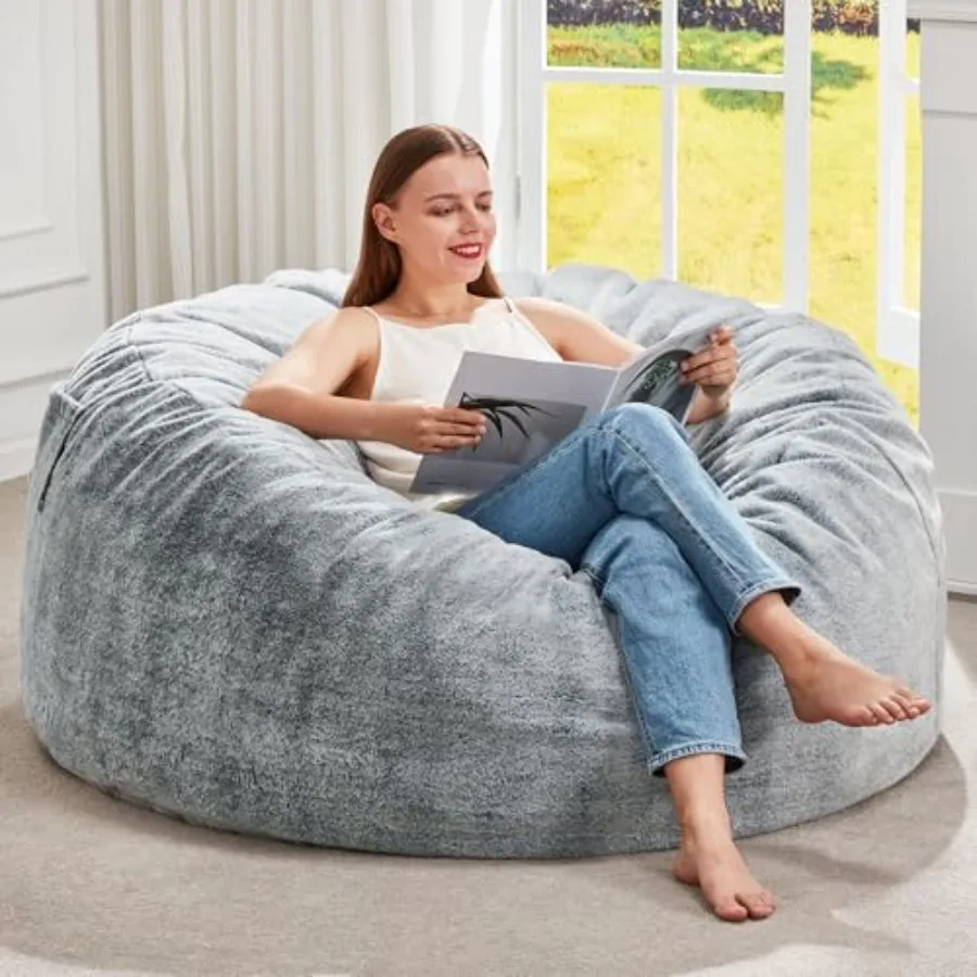 

Bean Bag Chairs Giant Beanbag Chair with Filler Memory Foam Bean Bags with Fluffy and Machine Washable Cover Bean Bag Chairs fo
