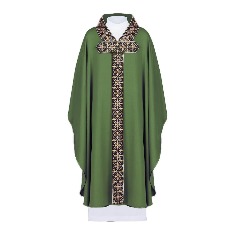 Middeleeuwse Retro Cosplay Kostuum Bedrukte Kerk Sjaal Katholieke Kerk Religieuze Mantel Priester Monnik Capes Halloween Carnavalsfeest