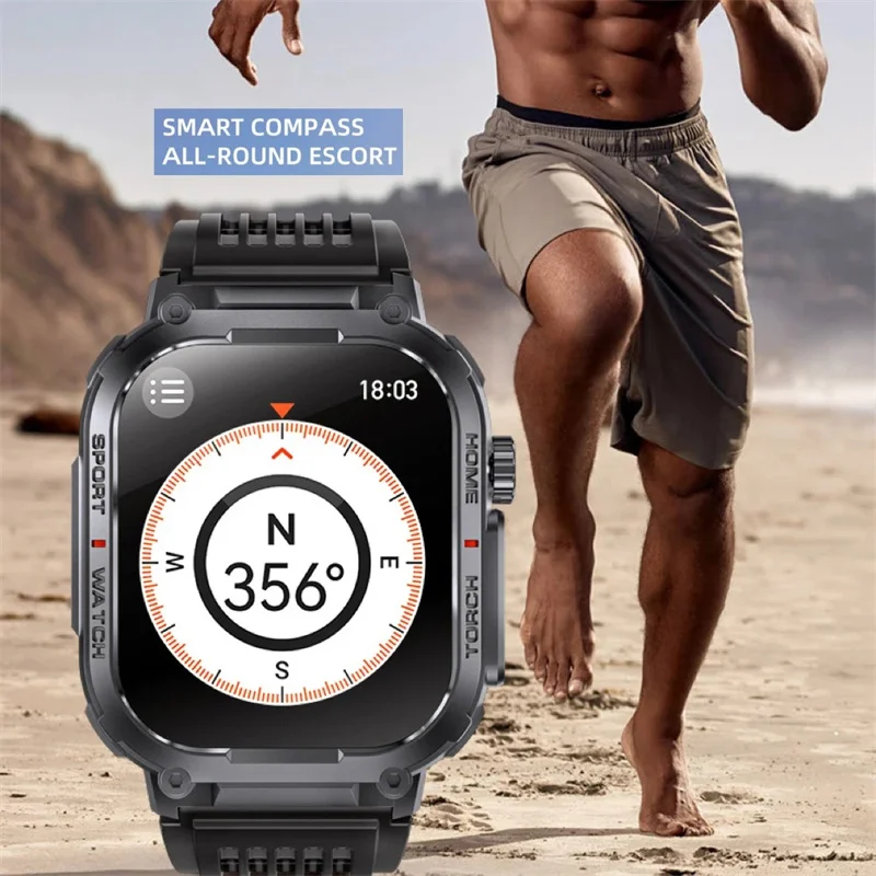 2025 reloj inteligente al aire libre hombre mujer 3ATM impermeable Smartwatch deportes Bluetooth llamada reloj de pulsera brújula para iPhone Android