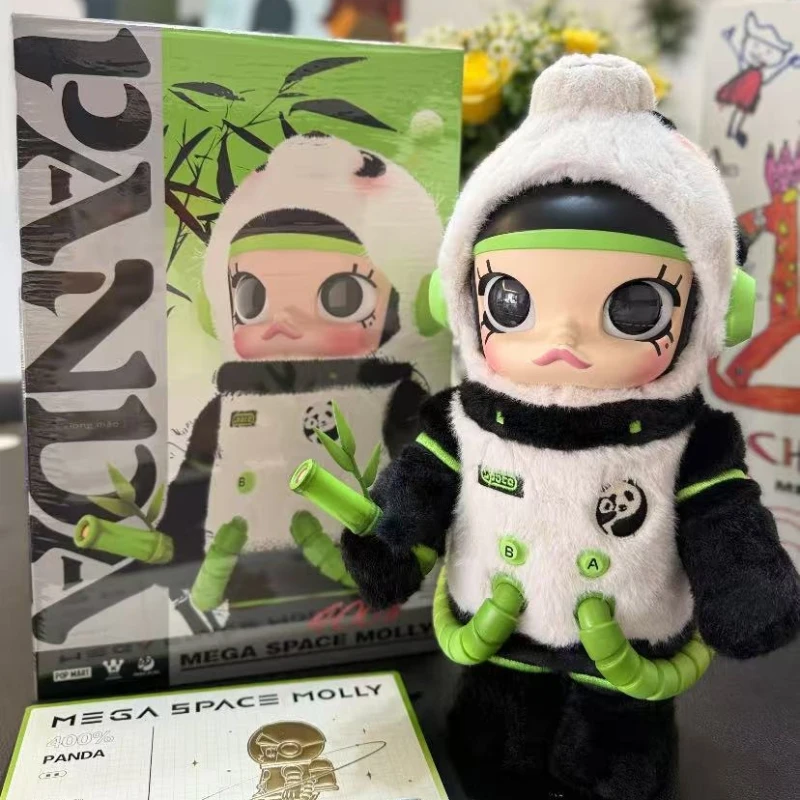 

POP MART Mega Space Molly 400% Panda Series Action Figure Trendy Toy Surprise Gift
