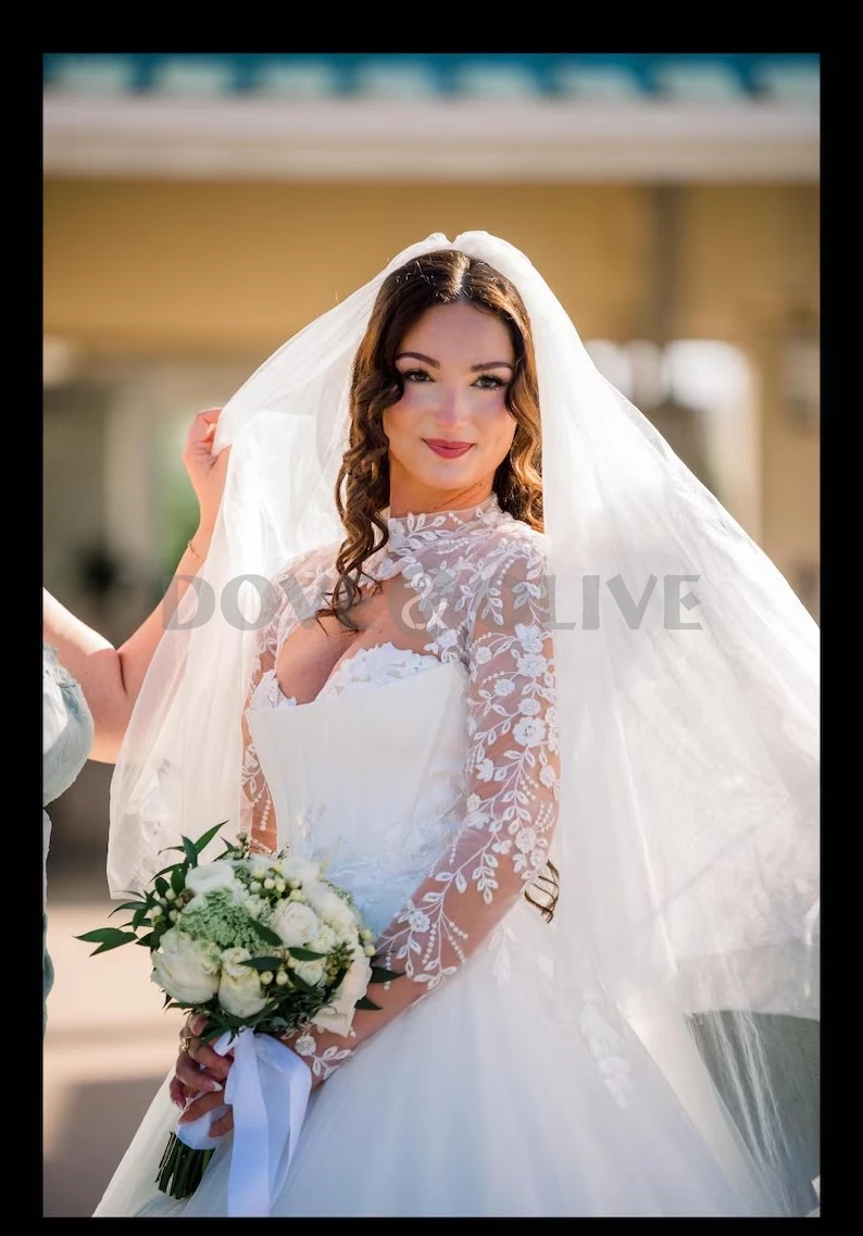 Custom Long Sleeves Lace Wedding Bolero Bridal Jacket Keyhole Back Bride Shrug Women Formal Party Top Coverck