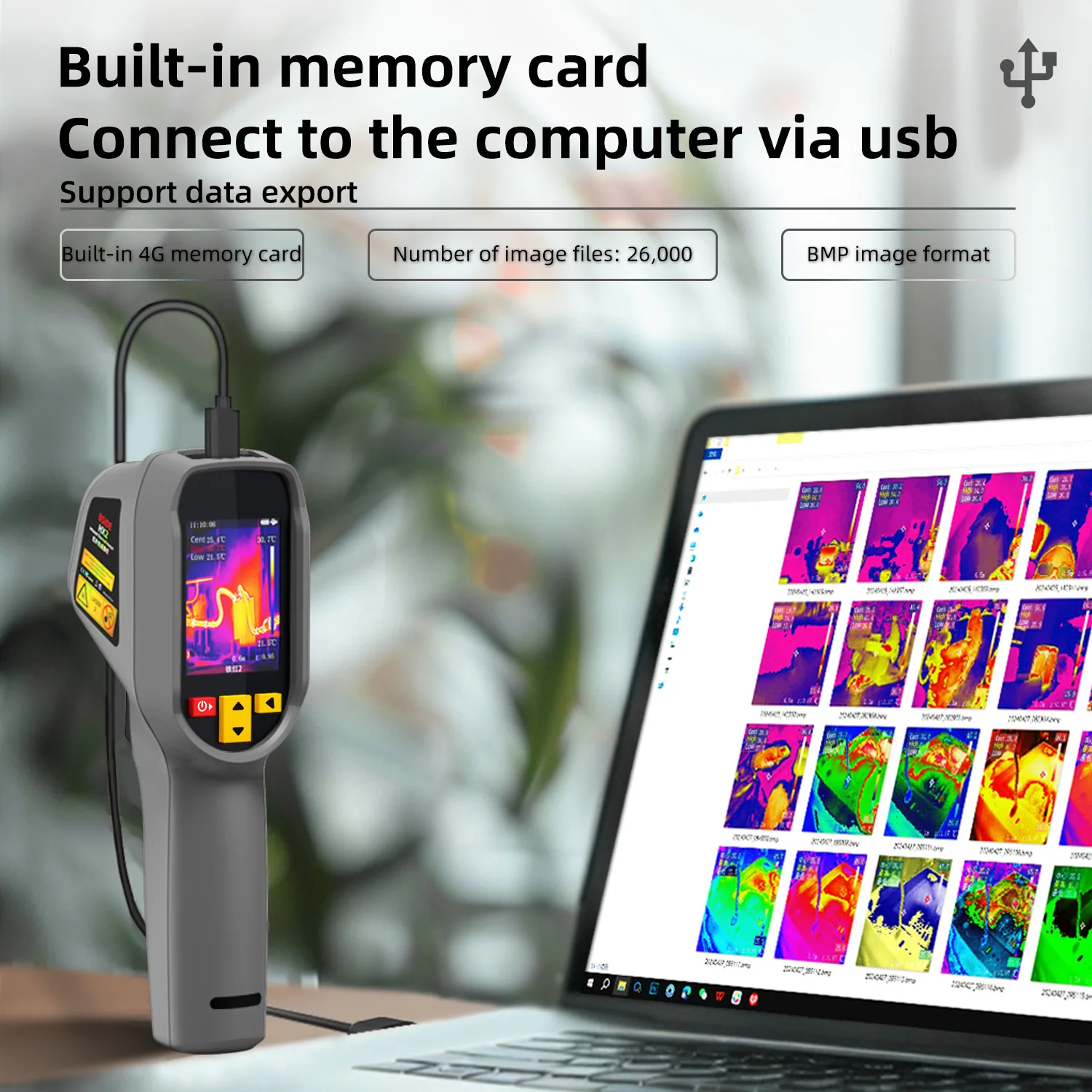 BSlDE Professional Thermal lmager Handheld Thermometer 240x240 Resolution-20~550C 15 Disc PC Analysis Software Repair Floor Heating Pipe Tester
