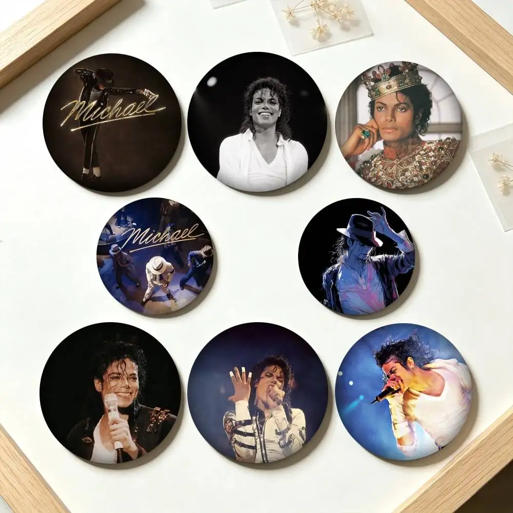 M-Michael Jackson King of Pop 25 32 44 58 75mm Badges Personalized Round Brooches Pins Accessory Gift