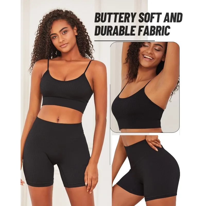 

Threaded Outdoor Sports Fitness Suit, High Elasticity Running Speed Drying Set, Plus Size Two-piece Set, Summer Outfit for Women