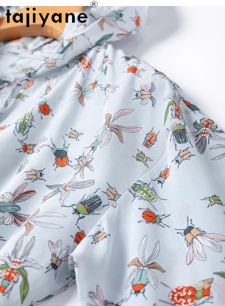 TAJIYANE 100% Echte Moerbei Zijde T-shirts Vrouw Elegante T-shirt met lange mouwen en capuchon Zomer Tops 2025 Dameskleding Ф libre