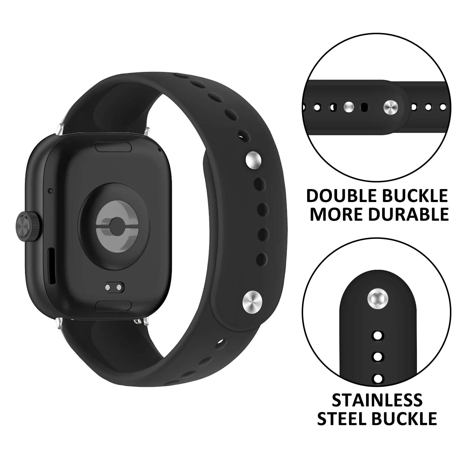 레드미 워치 4 용 실리콘 밴드, 스트랩 액세서리, 샤오미 미밴드 8 프로 밴드용 스포츠 교체 팔찌, 2 섹션