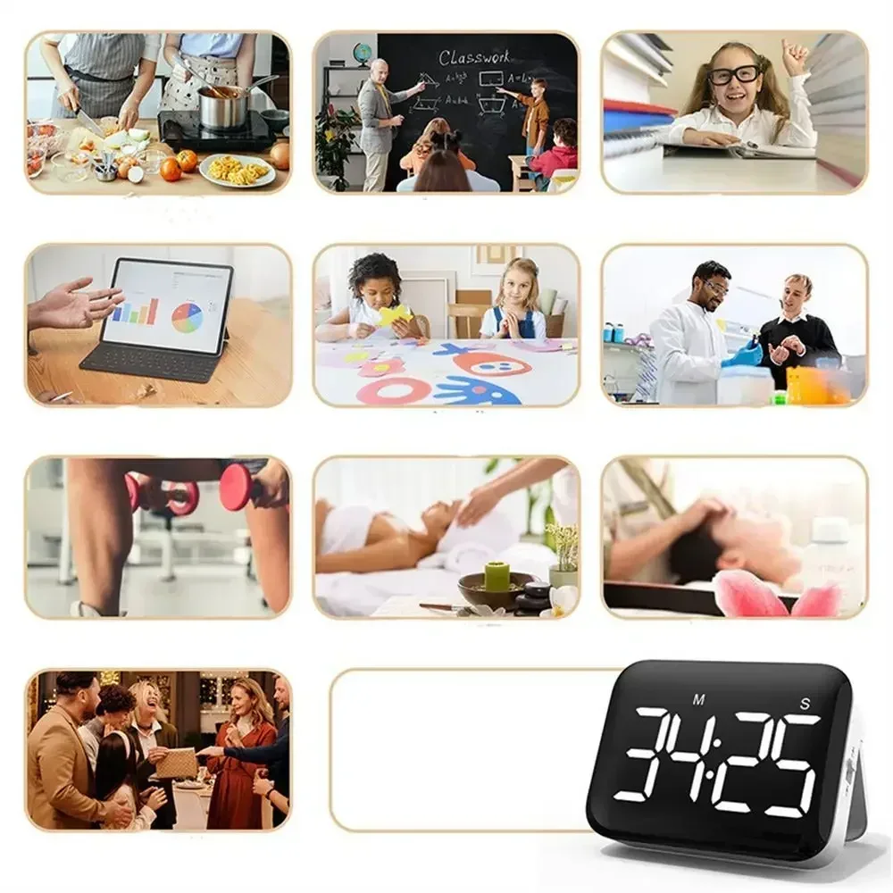 Kids Time Digital Countdown Manual Study Small Kitchen Digital Book LED Cooking Management Countdown For Electronic Timer