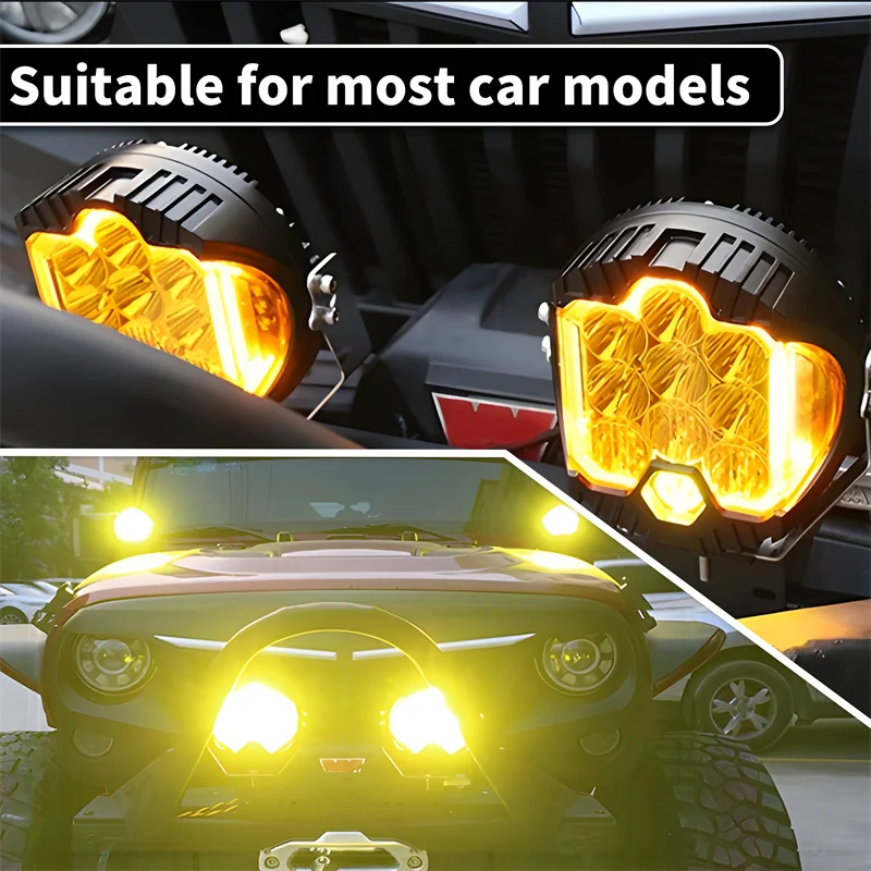 7 inch Led Offroad 4x4 Accessories 90W 3000K Spot Lights For Jeep Wrangler jk ATV SUV Led Work Light 5 inch Auxiliary Headlights