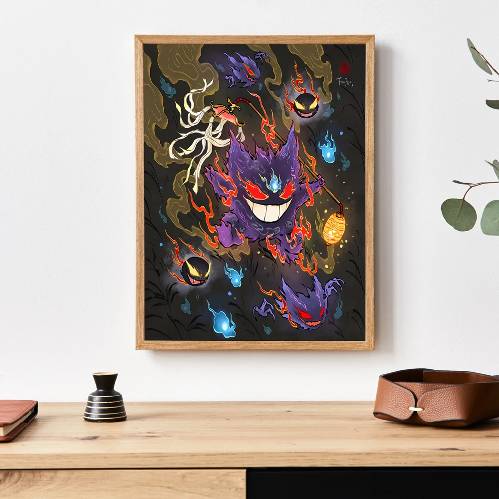 Poster Klasik Gaya Ukiyoe Tokoh Anime Pokemon Lugia Hd Lukisan Kanvas Dekorasi Rumah Dekorasi Kamar Tidur Anak-anak Hadiah Liburan