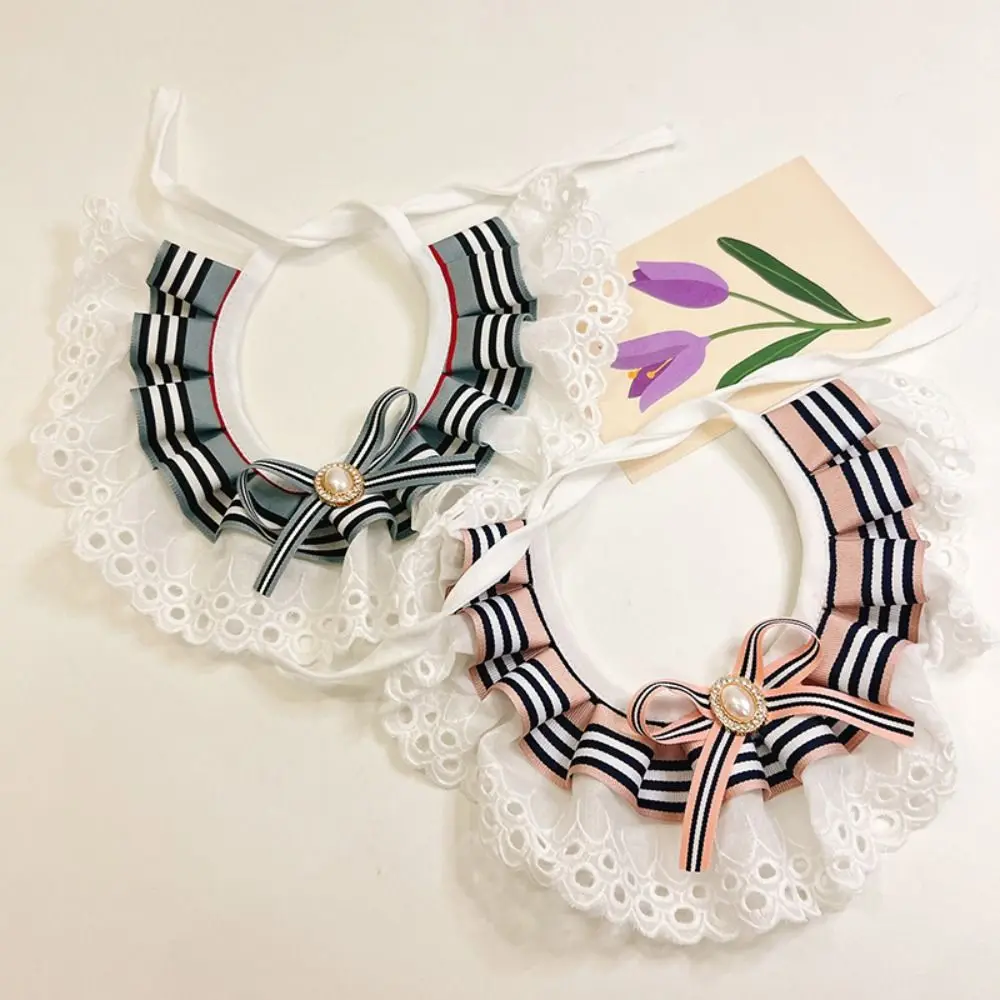 Pet Accessories Bowtie Necklace Cat Lace Collar Adjustable Jewelled Dog Bib Neckerchief Elegant Pet Necktie For Dog/Cat