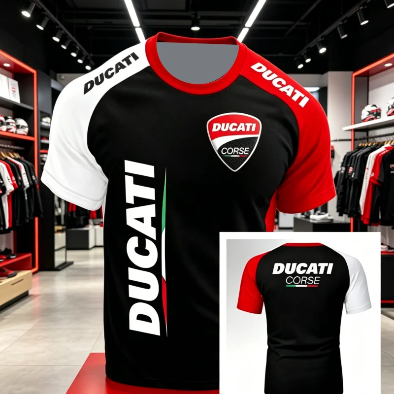 2026 Popular Fashion Outdoor Racing Tops Motorcycle Printed T-shirt Men's Women Casual Short-sleeved Streetwear Family Kids Tees
