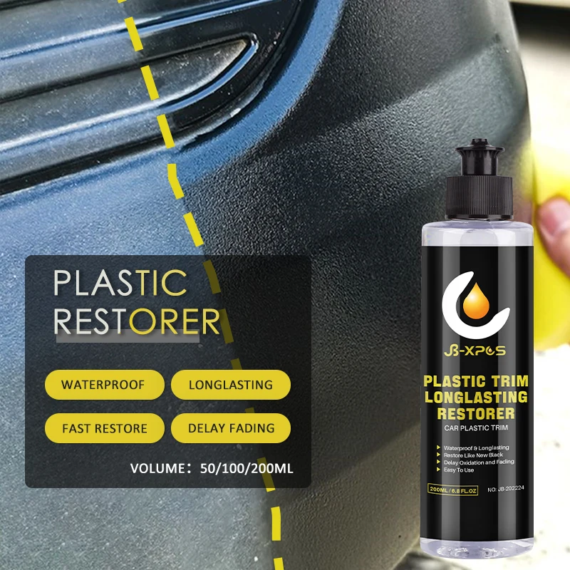 JB 24 Car Plastic Restorer Restore Black Gloss Plastic Parts Refurbish Agent for Bumper Tire Brow Pedal Quick Polish