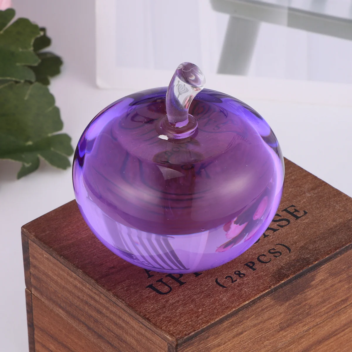 

Fruit Decorations Crystal Figures Apple Ornaments Faux Apples Figurine Statue Artificial