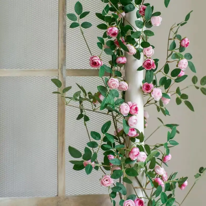 

New simulated rose rattan, fake flower rattan decoration, air conditioner wire and water pipe winding and blocking