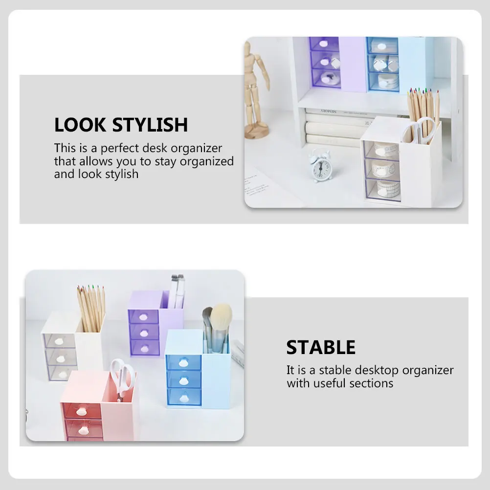 

Household Desktop Container Multi-compartment Organizer Stationery Cute Office Product