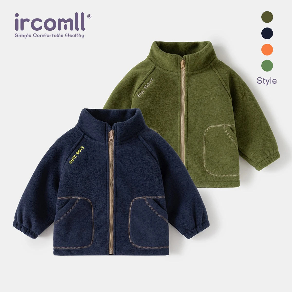 Ircomll Spring Autumn Newest Children Boys and Toddlers' Polar Fleece Jackets Boys Girls Soft Full-Zip Outwear Kid Boys Top