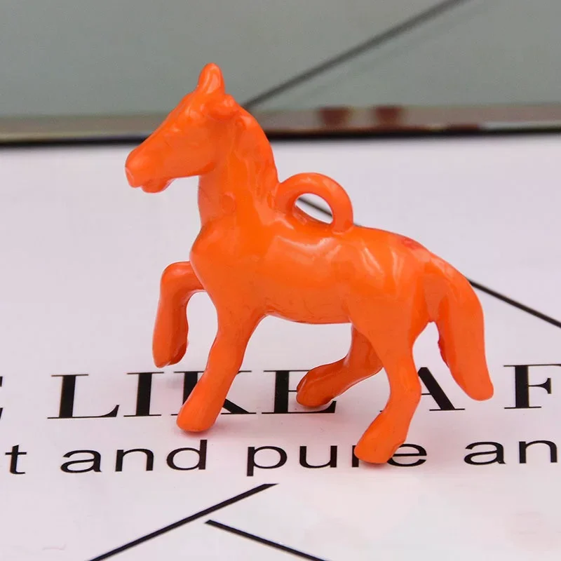 10Pcs Acrylic UV Glossy Colored 3D Horse Charms Pendants For Jewelry Making Necklace Earrings Bracelet DIY Accessories Supplies