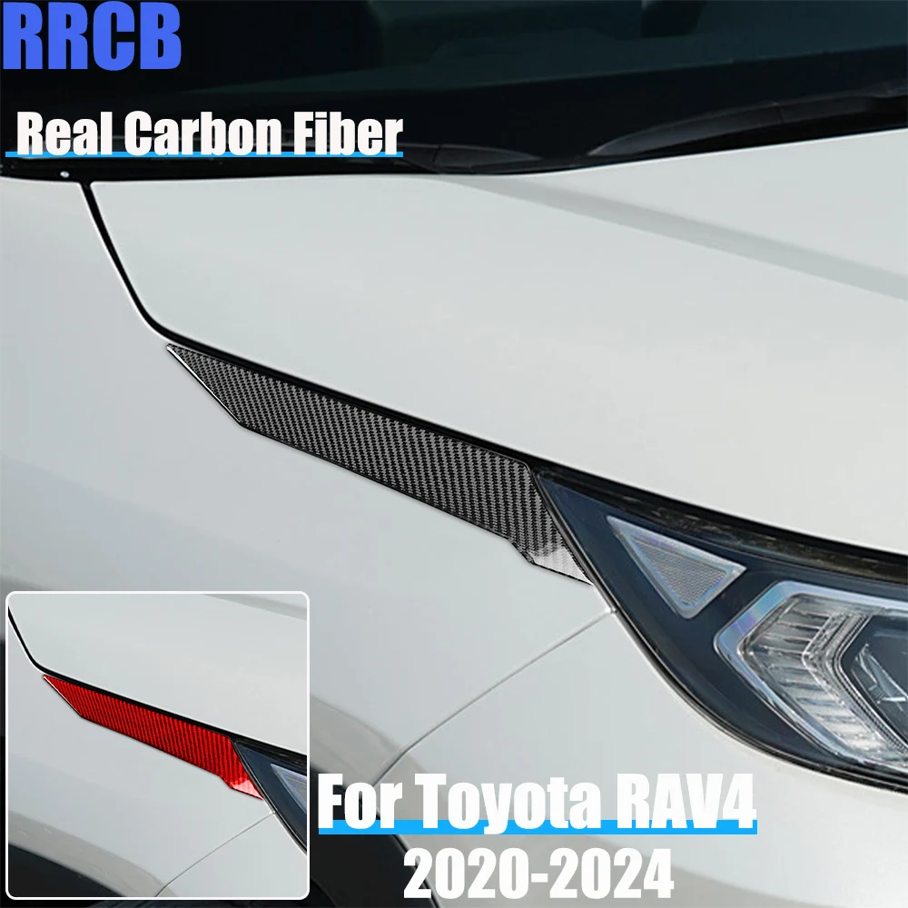 

Real Carbon Fiber Car Accessories Hood Decorative Panel Trim Soft Cover Sticker For Toyota RAV4 XA50 2020 2021 2022 2023 2024