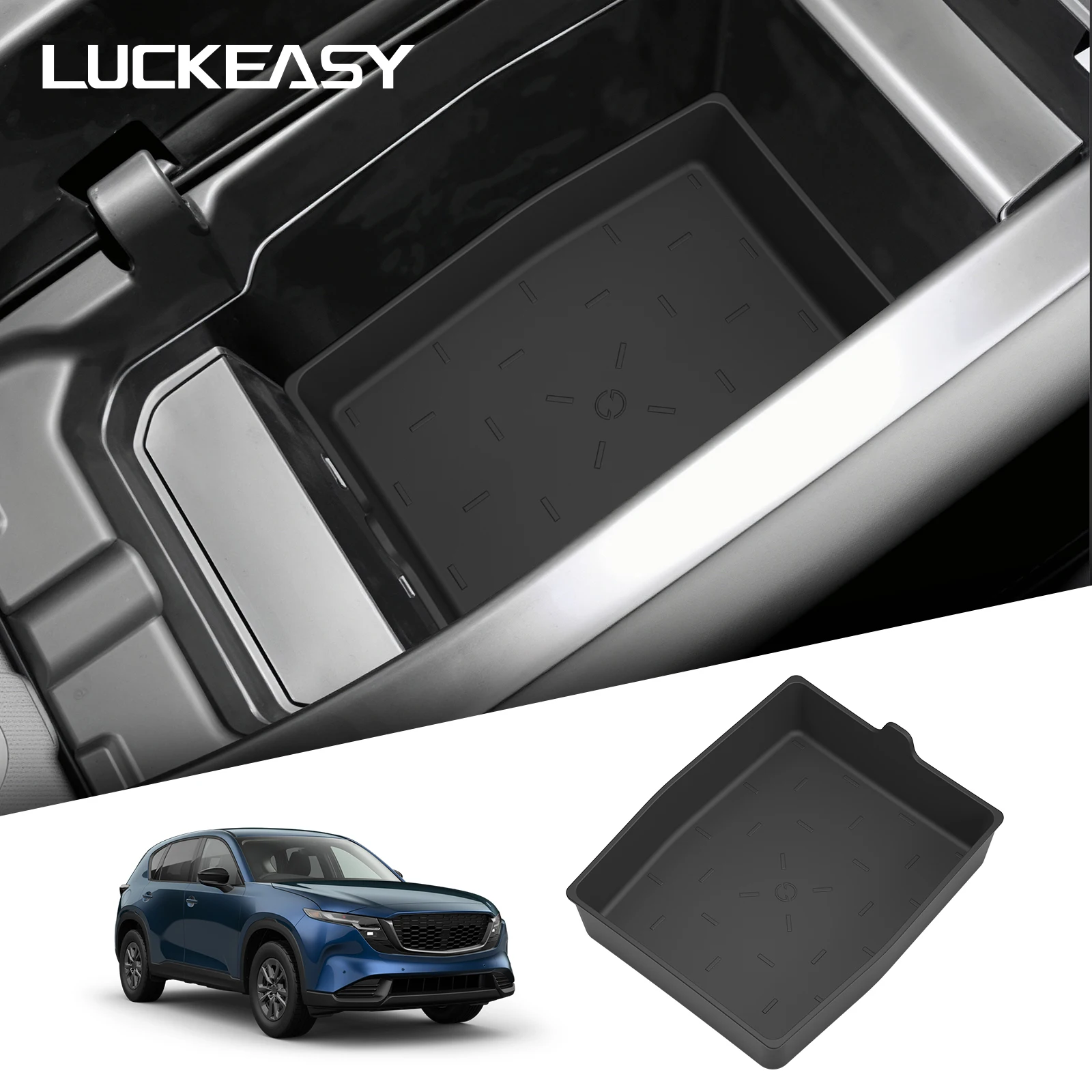 LUCKEASY für Mazda CX-5 2026 Auto-Aufbewahrungsbox Innenraum-Zubehör Mittelkonsole Armlehnenbox Bodenbox Aufbewahrungskoffer Ablage