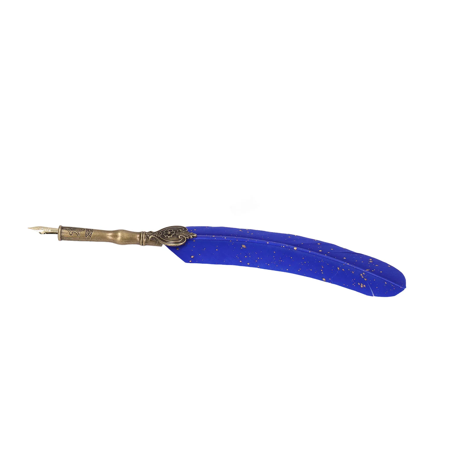 Feather Feather Dip Pen Set Metal Deep Blue Quill Pen Set Replaceable Nibs Vintage Style Calligraphy Pen Set Calligraphy Writing