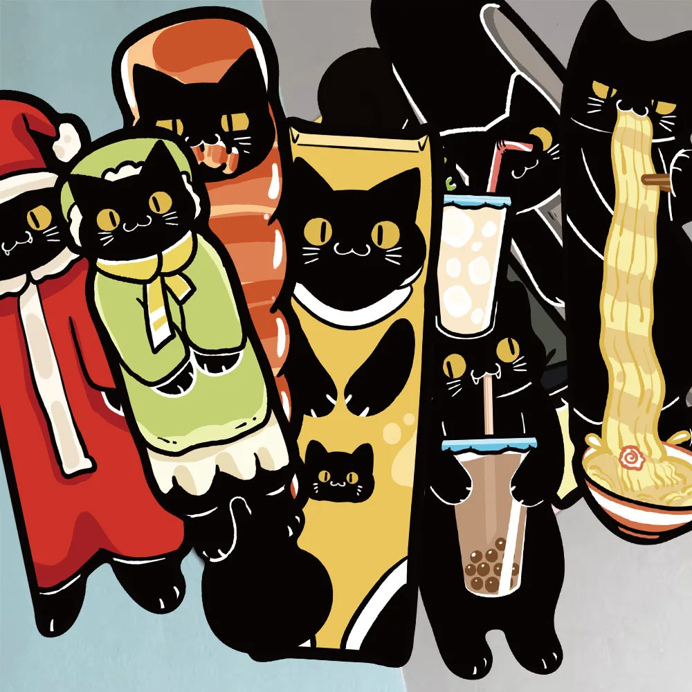 30Pcs Cute Black Cat Bookmark New Year Gift Back To School Book Decorative Cards Reading Label Stationery Gifts for Book Club