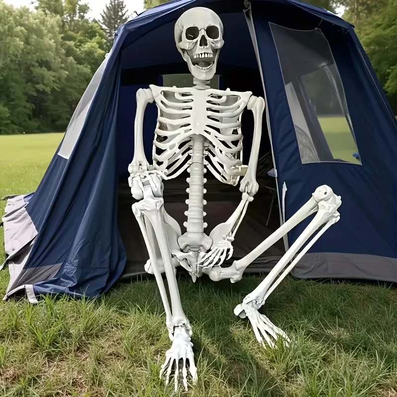 90cm Home Evil Party Decoration Horror Scary Movable Big Skull Halloween Movable Skeleton Halloween Ornament Toys